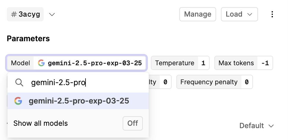 Screenshot showing Gemini 2.5 Pro Experimental
