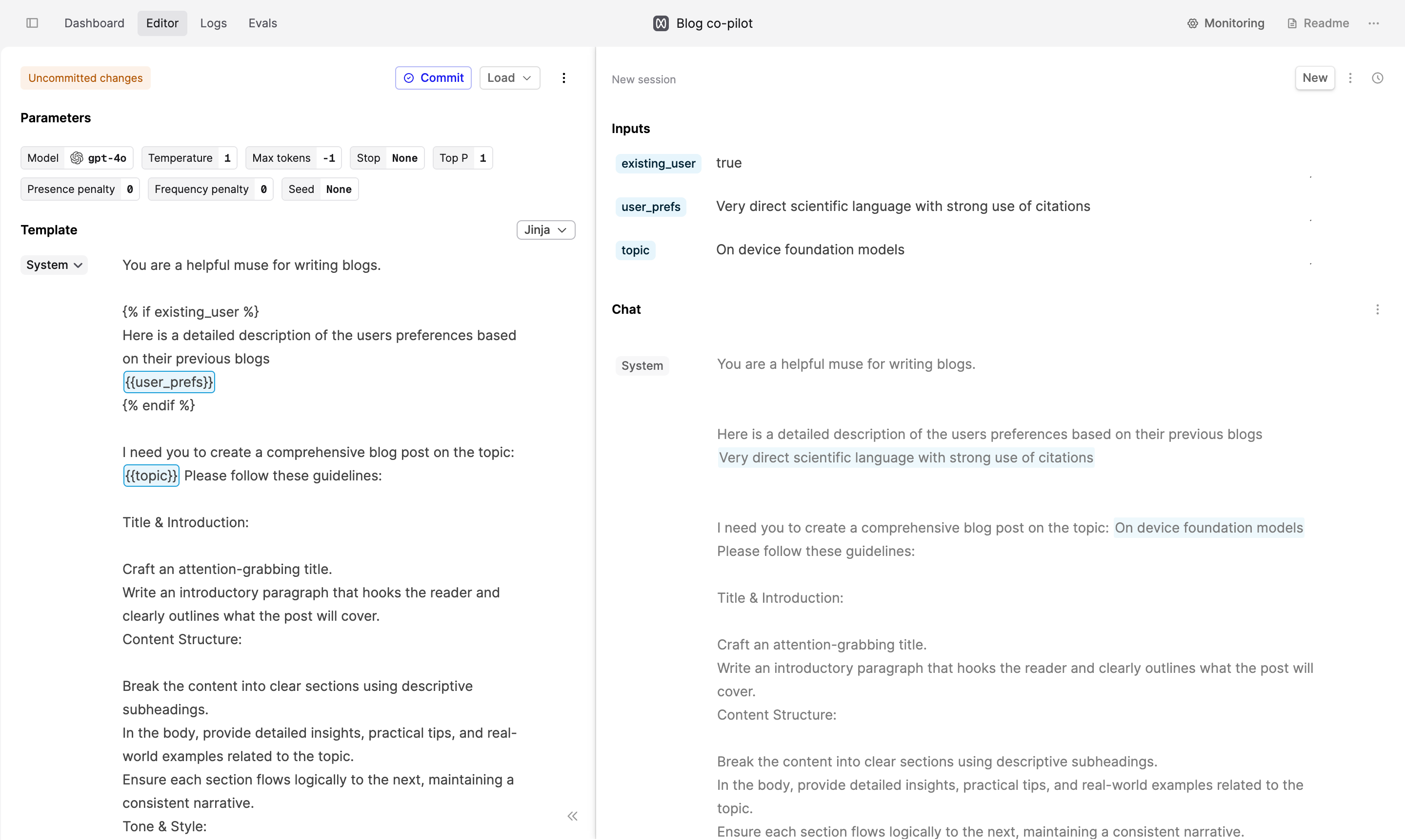 Screenshot showing Jinja in Editor