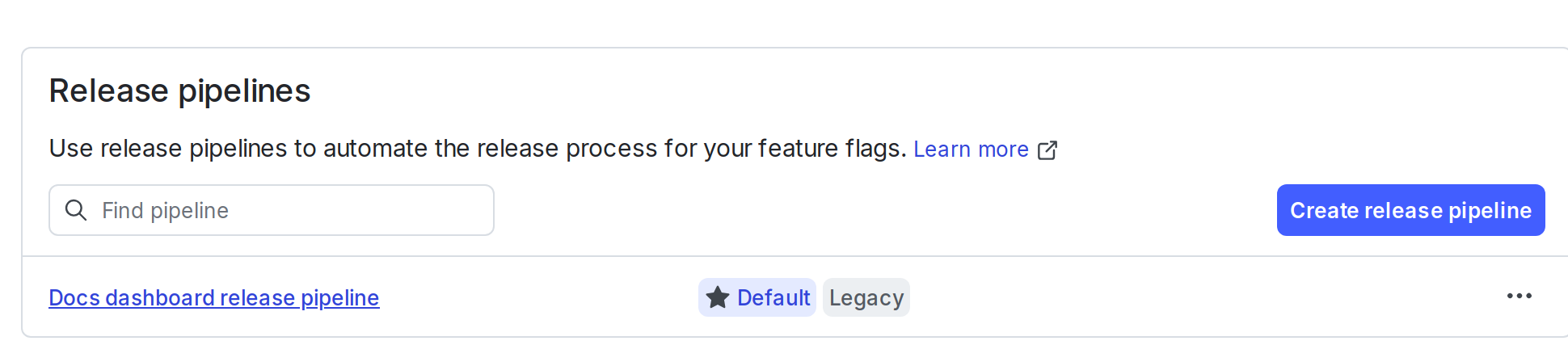 The "Release pipelines" list.