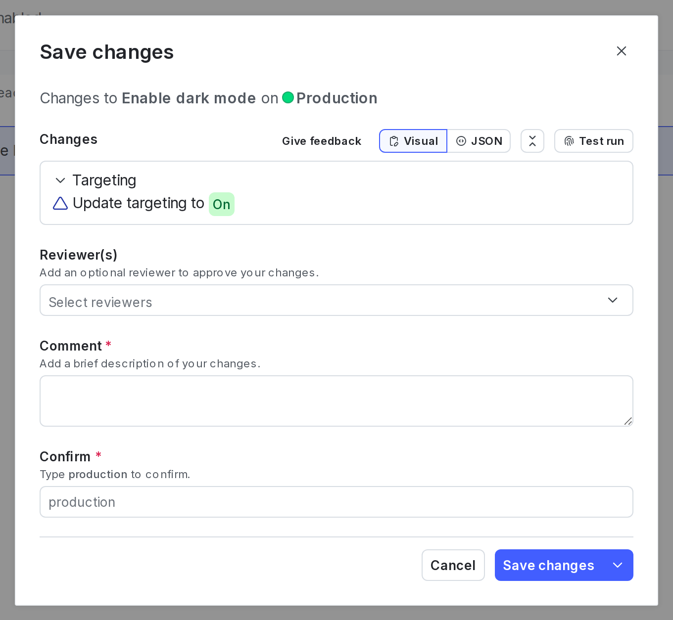 The "Save changes" dialog.