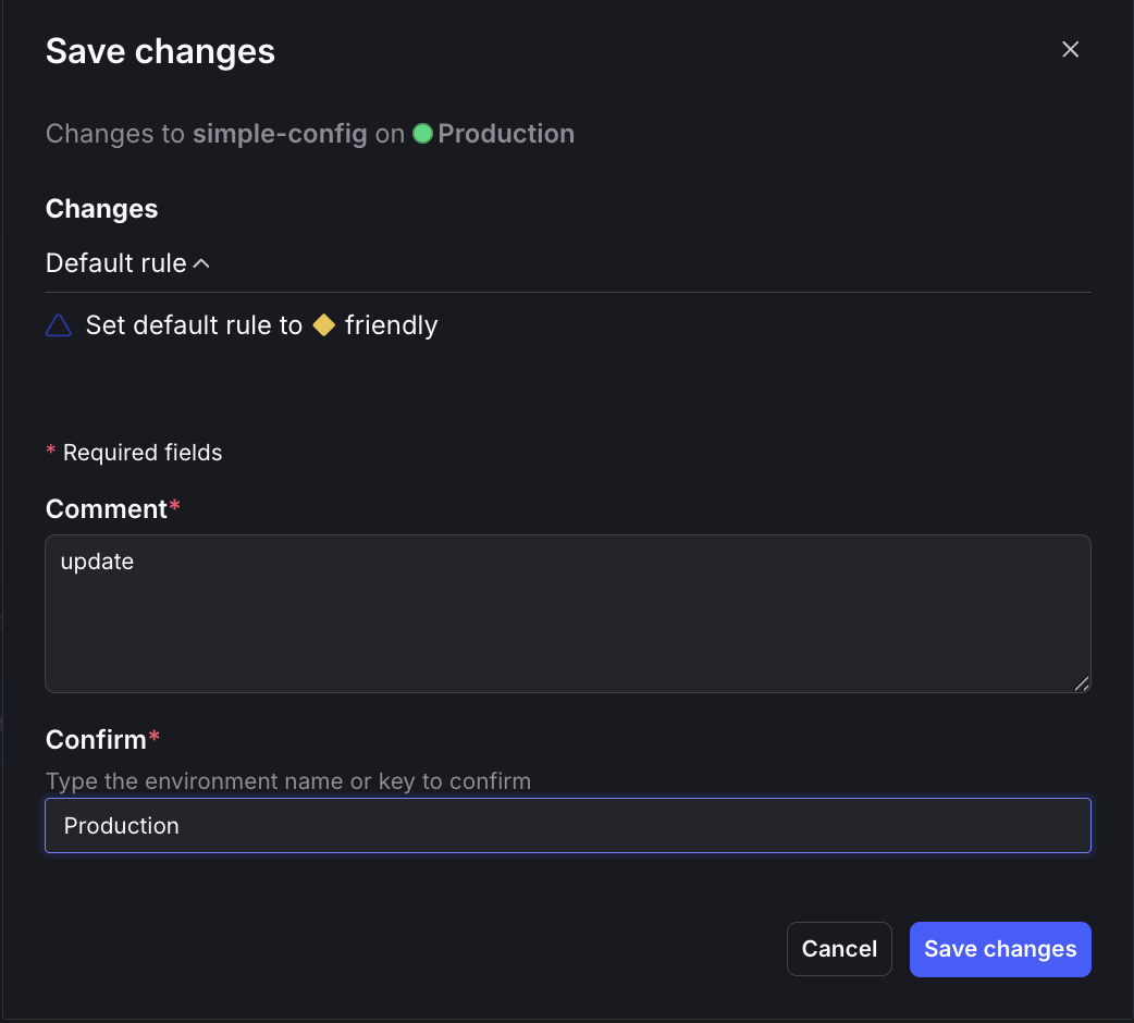 Saving the default friendly variation