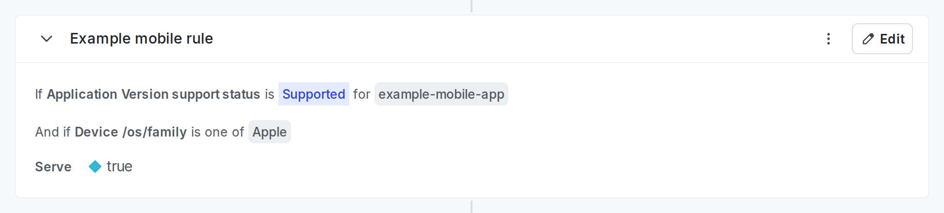 A targeting rule for mobile apps.