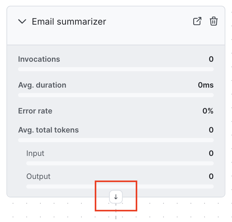 The downward-facing arrow button.