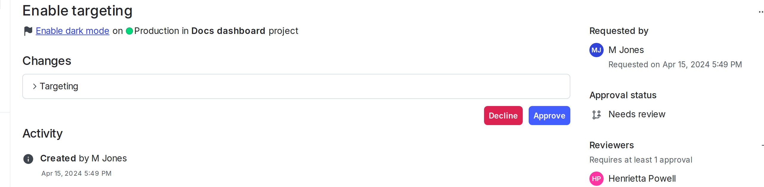 An approval request.