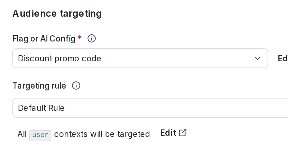 The "Audience targeting" section of a MAB.