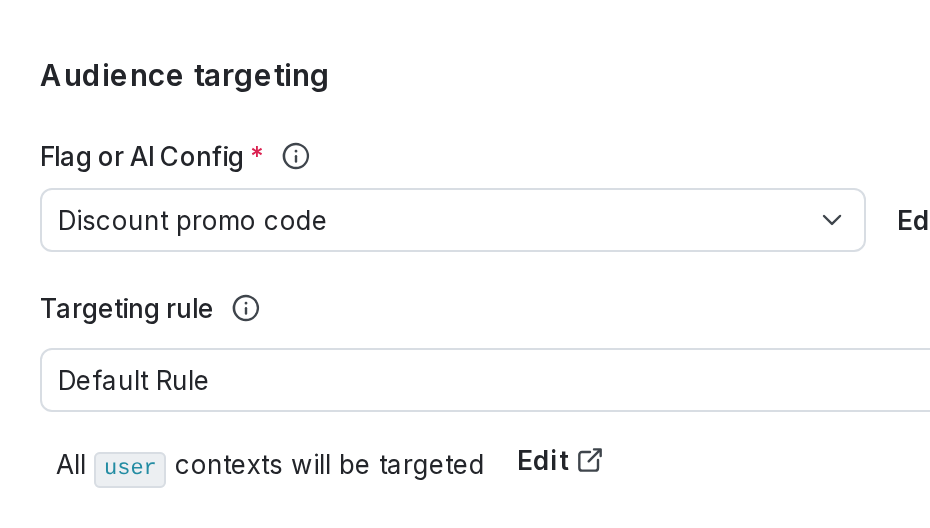 The "Audience targeting" section of an experiment.