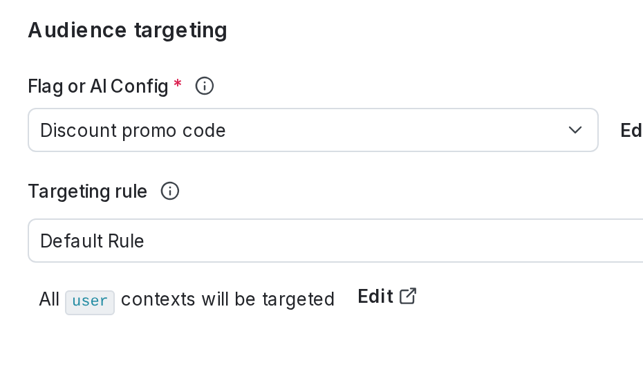 The "Audience targeting" section of a MAB.