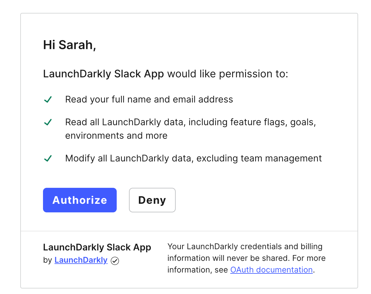 The permissions authorization dialog.