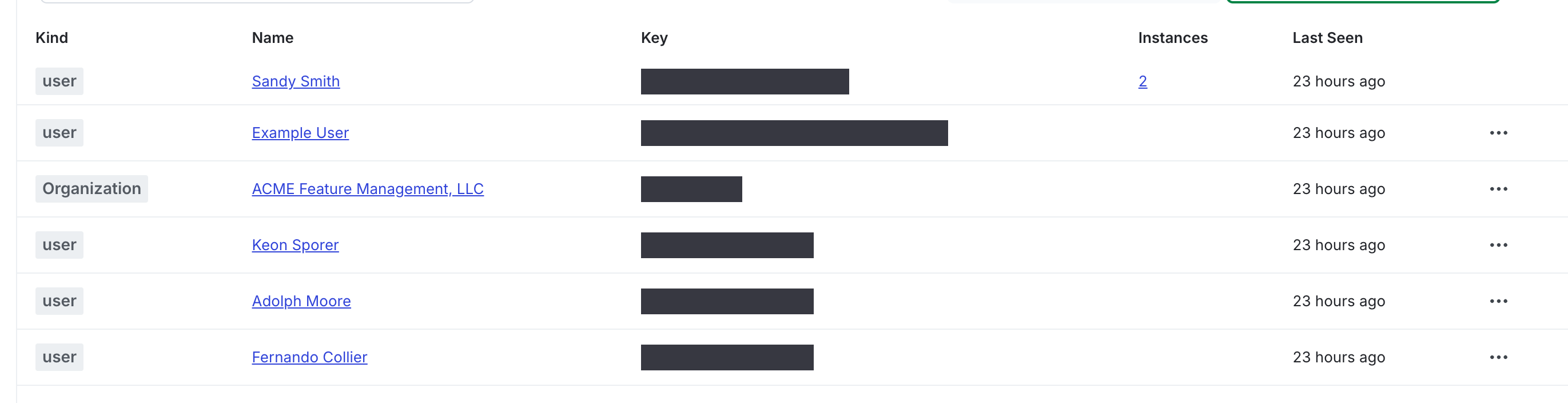 The "Contexts" list.