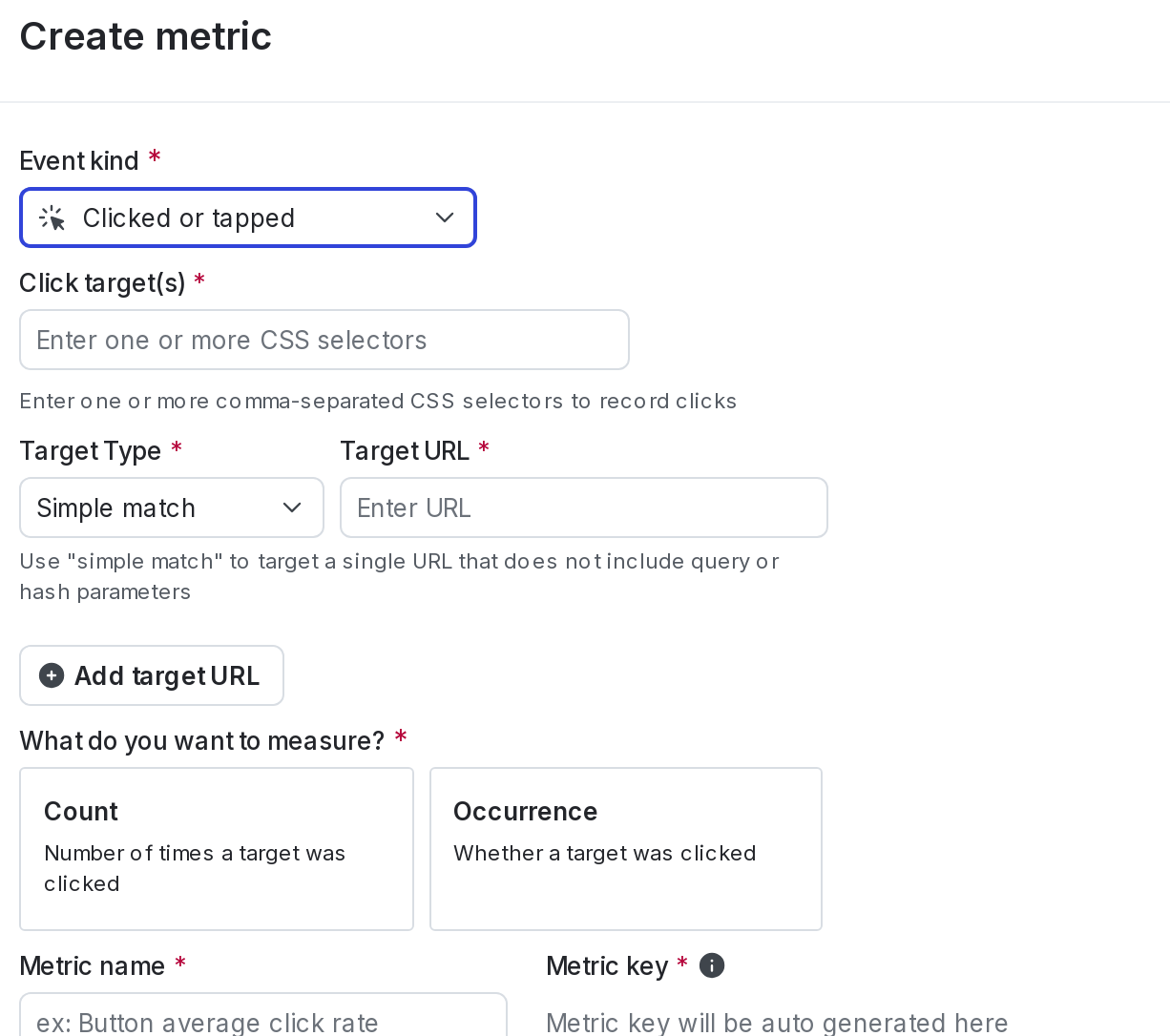 A clicked or tapped conversion metric.