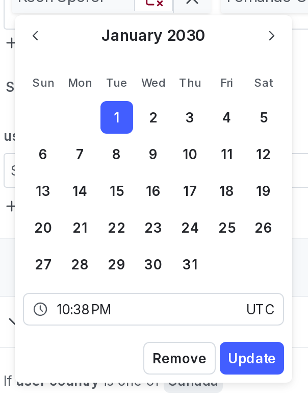 The "Schedule removal" dialog to schedule the targeting removal.
