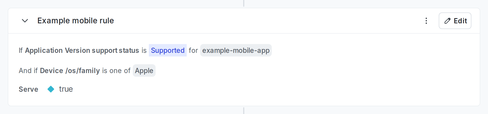 A targeting rule for mobile apps.
