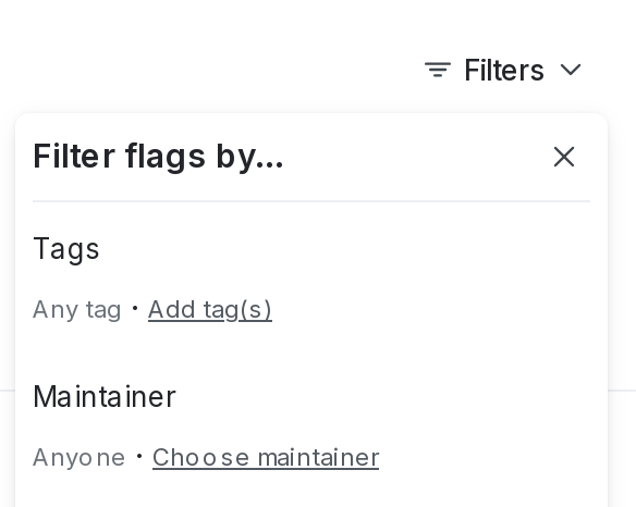 The filter menu for project-wide flag attributes.
