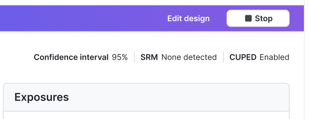 An experiment's statistics information.