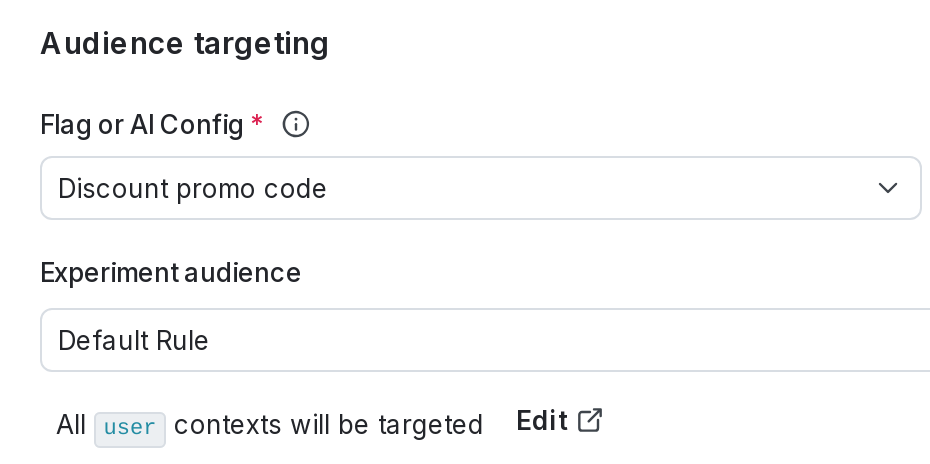 The "Audience targeting" section of an experiment.
