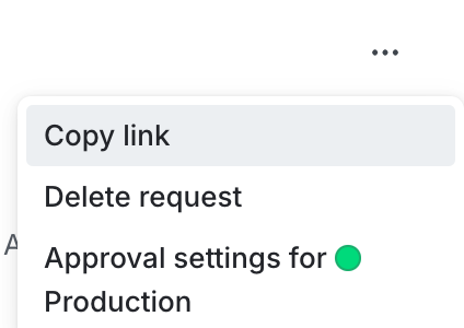 The overflow menu with the "Delete request" option called out.