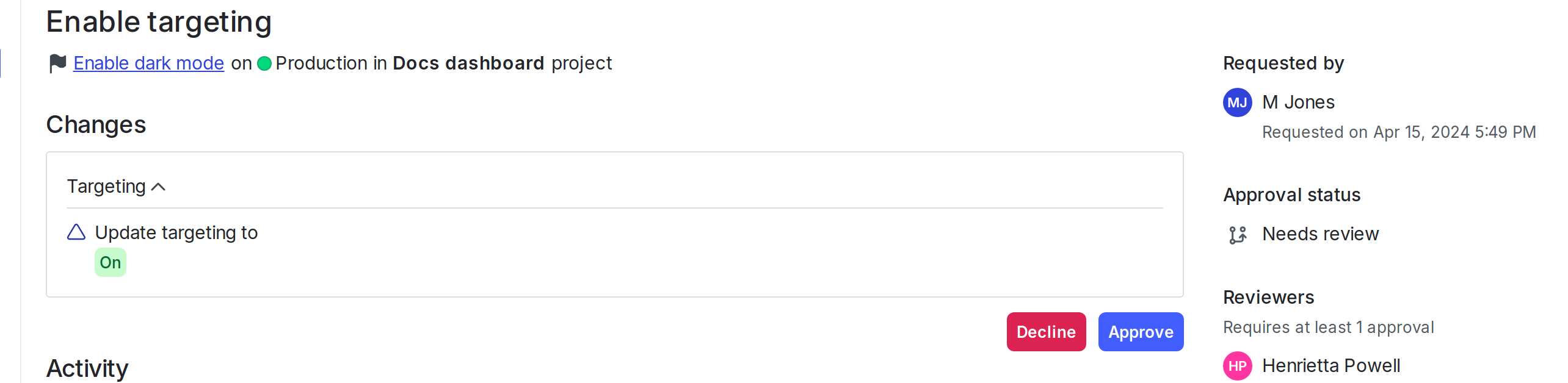 An approval request.
