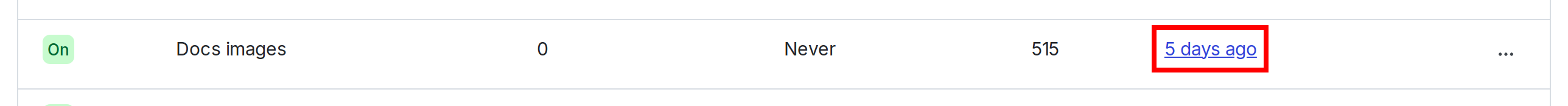 The status table for an integration with an error log link called out.