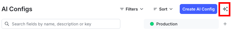 The sparkles icon in the AI Configs view.