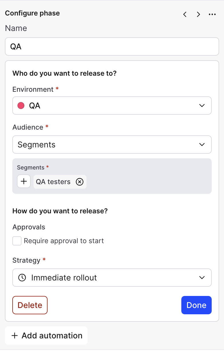 The "QA" phase of the release pipeline.