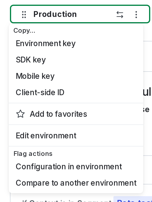 The environment overflow menu.
