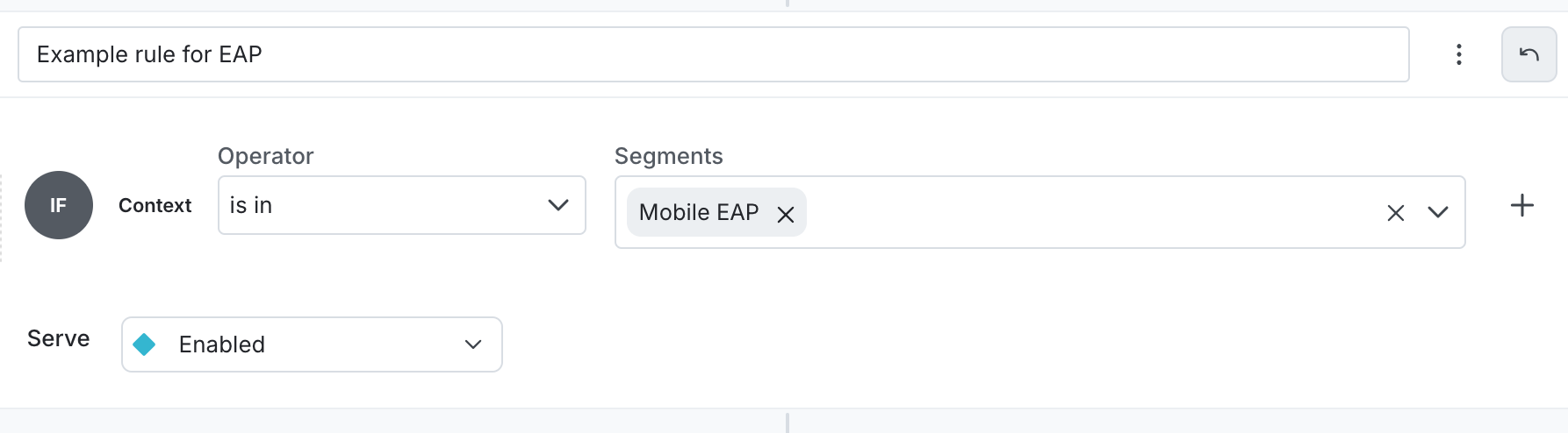 A targeting rule for segments.