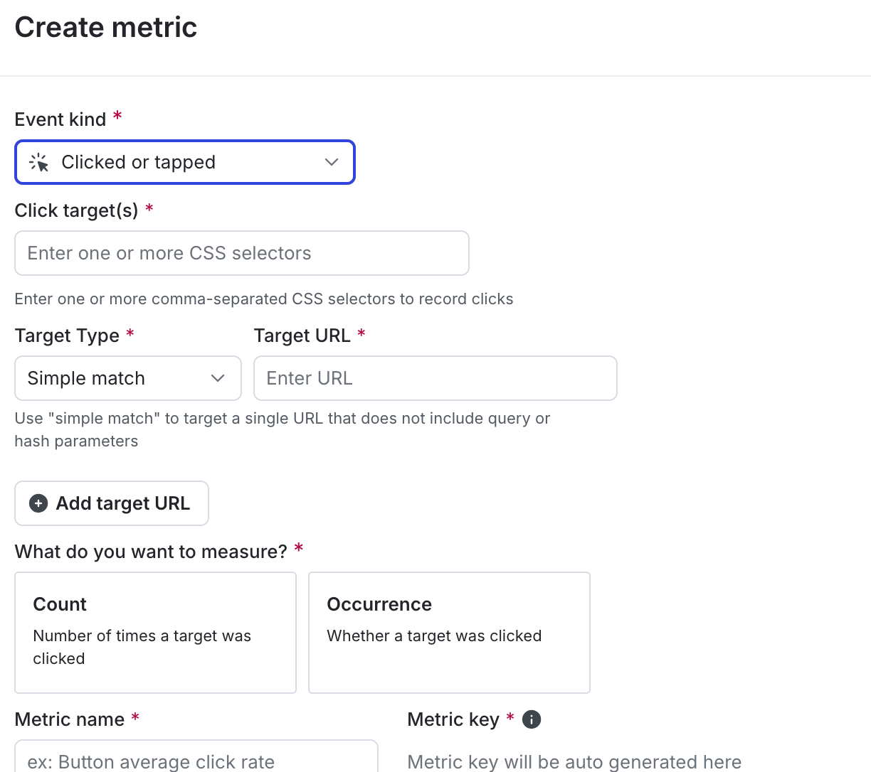 A clicked or tapped conversion metric.