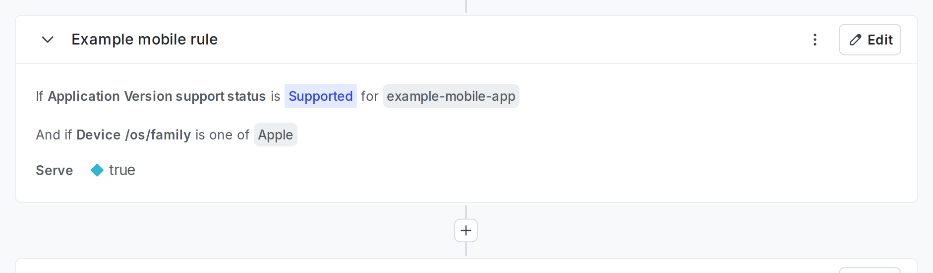 A targeting rule for mobile apps.