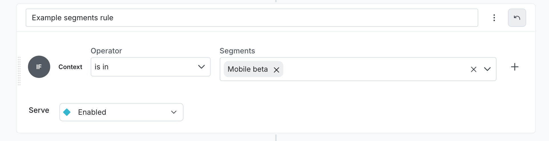 A targeting rule for segments.