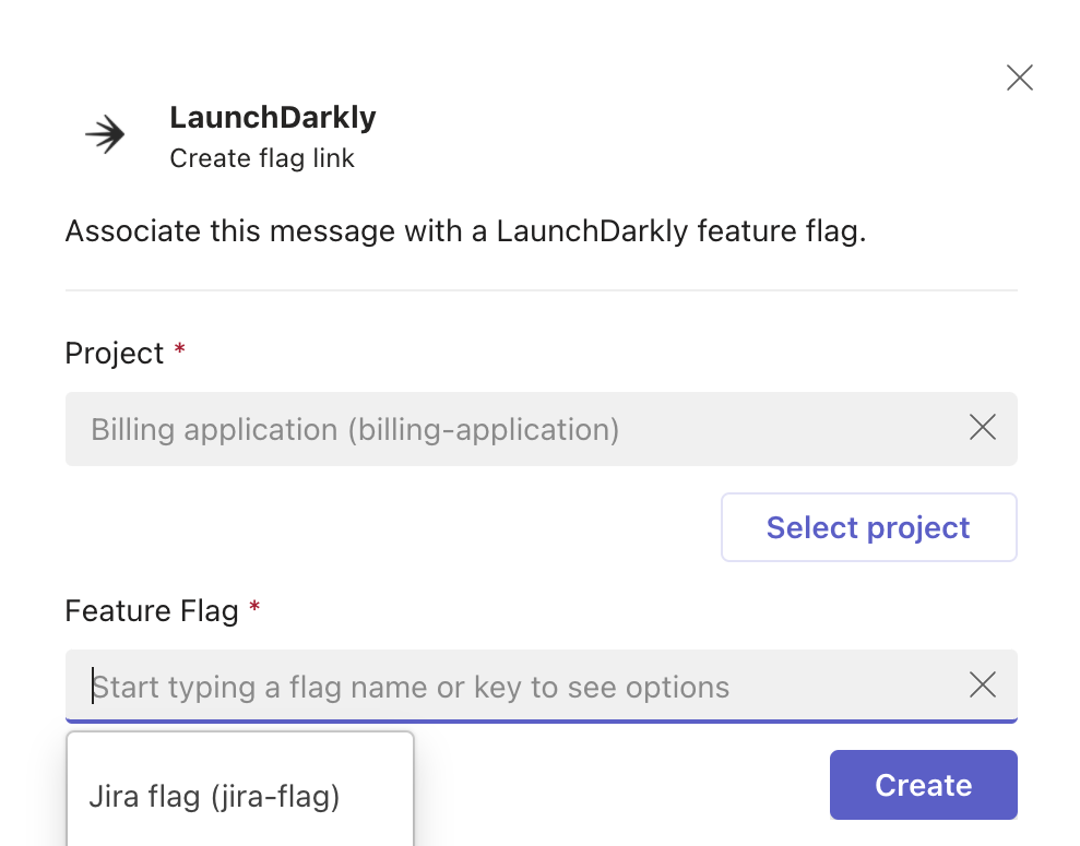 The modal to link a chat message to a flag.