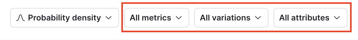 The filter options for an experiment.