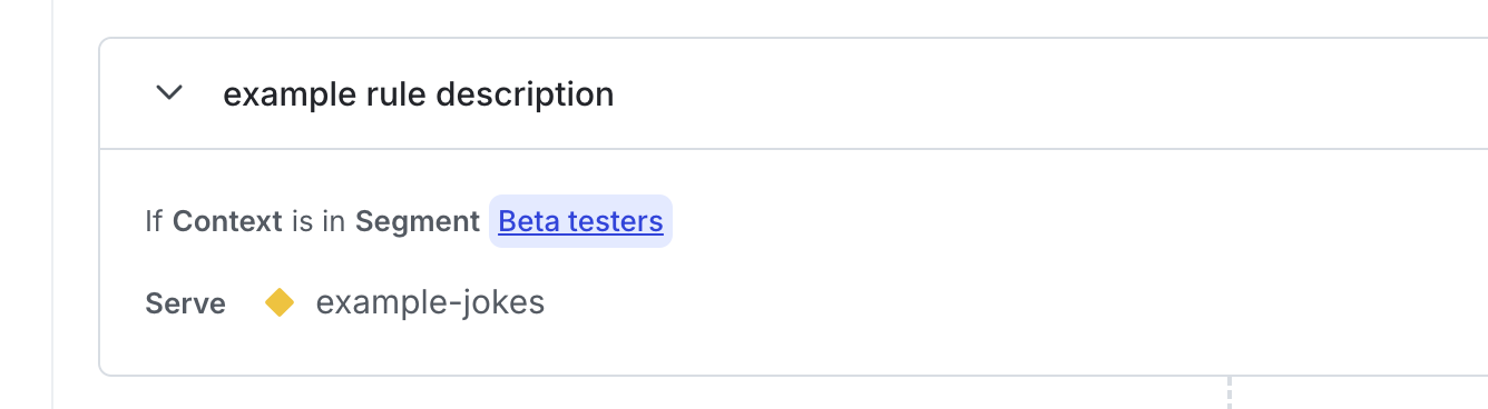 A targeting rule for segments.