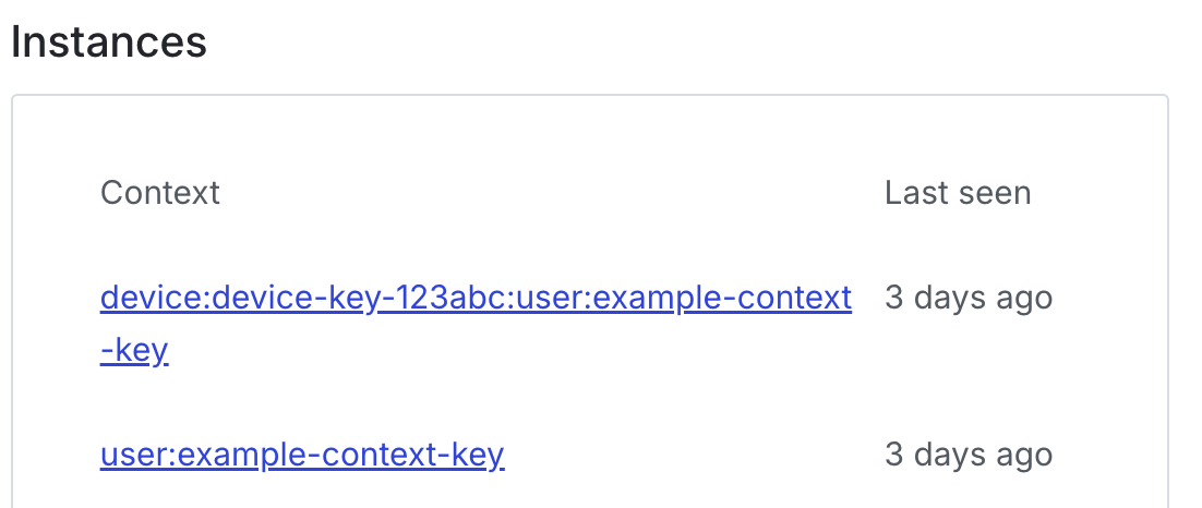 The "Instances" section with two instances.