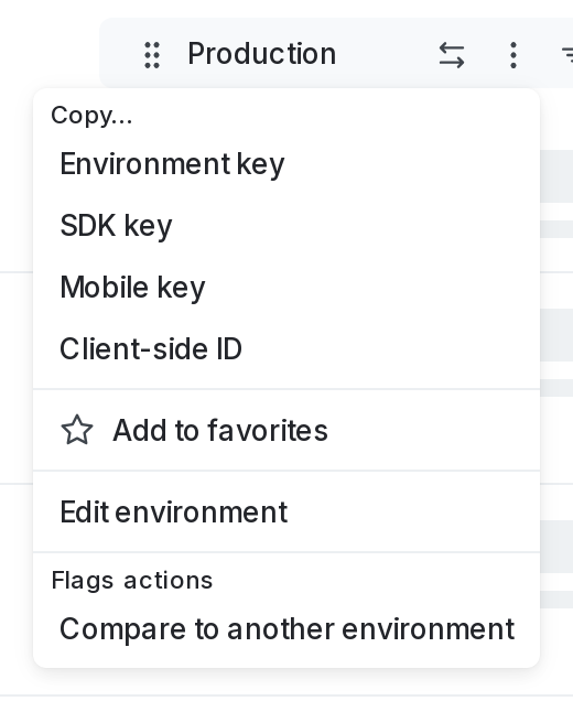 The environment overflow menu.