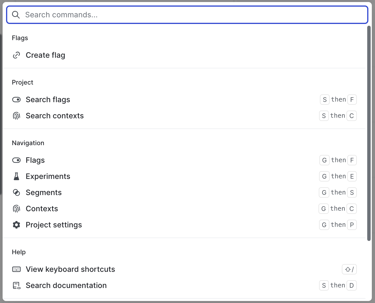 The command palette.