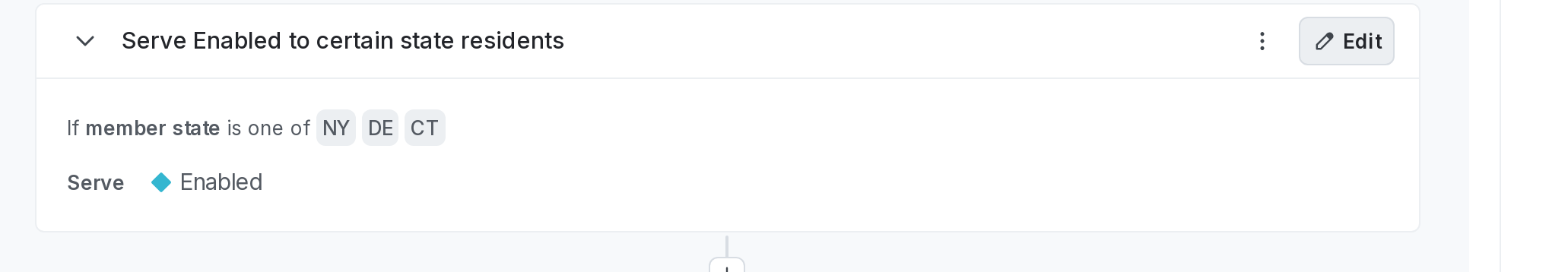 A flag rule targeting the "state" attribute of a "member" context kind.