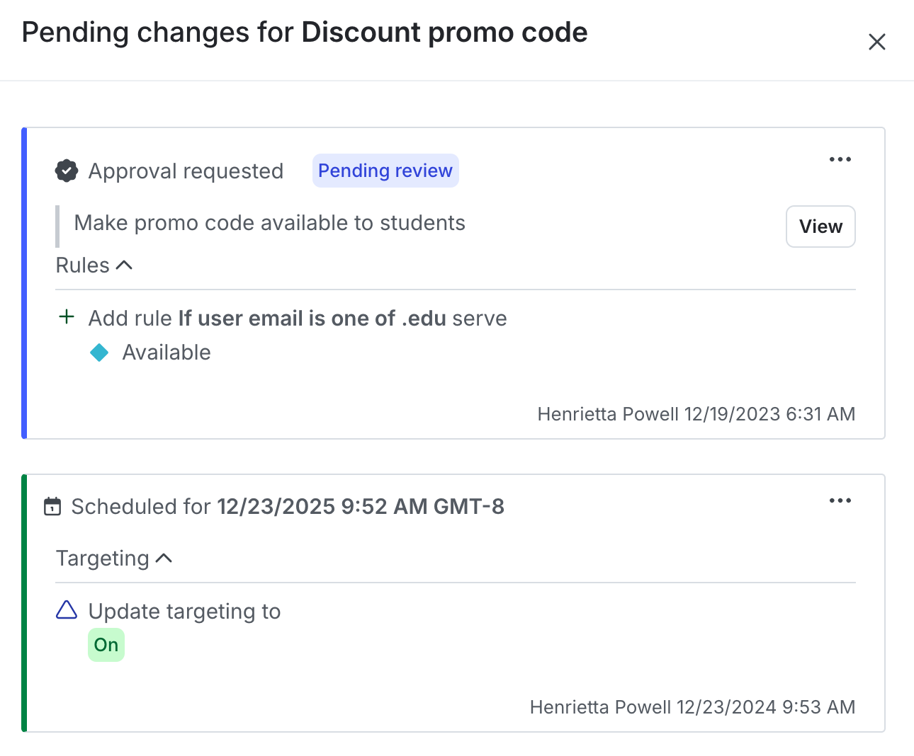 A flag with multiple changes scheduled.