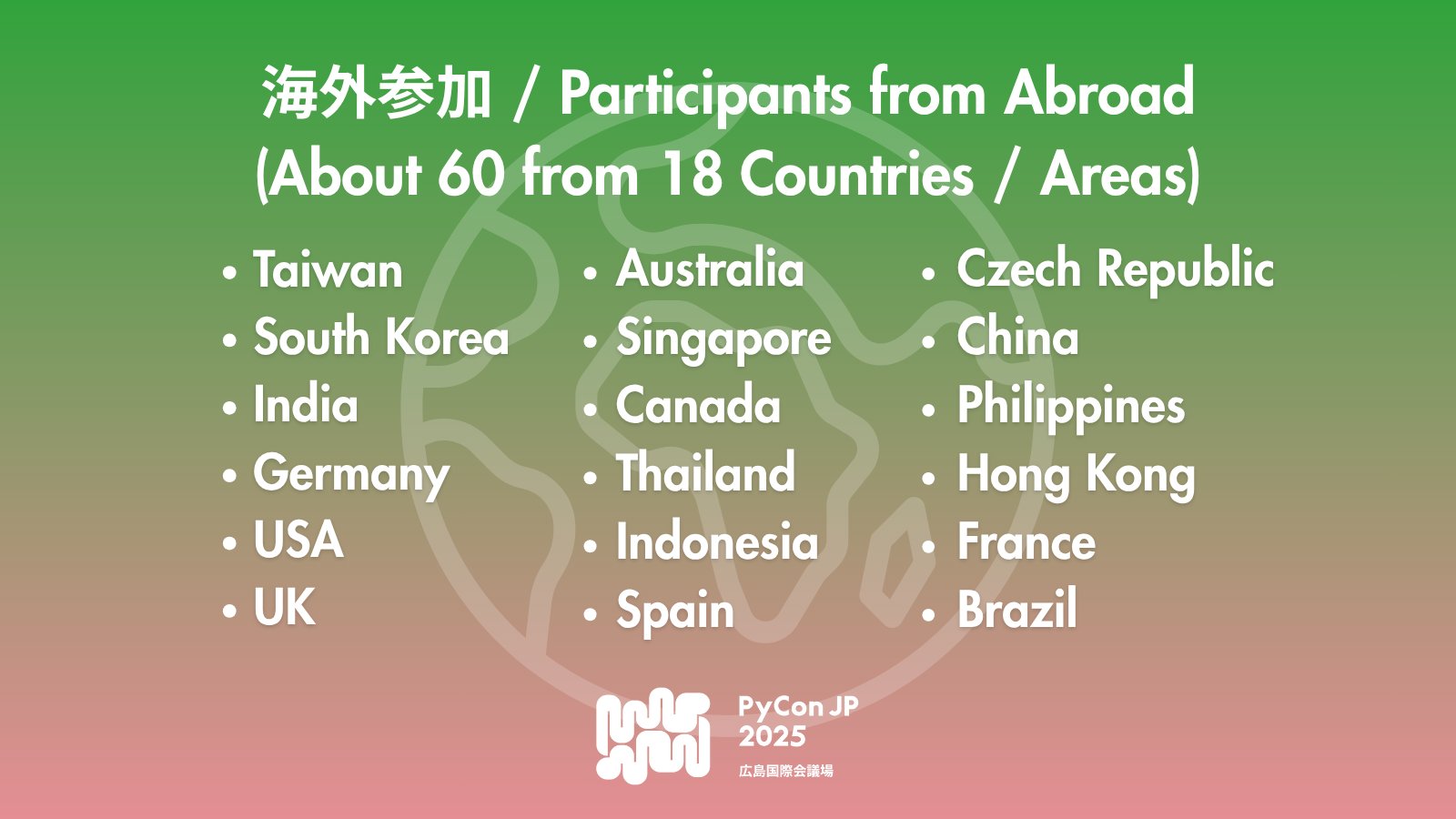 Photo of data of participants present at PyCon JP 2025
