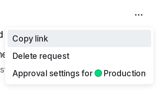 The overflow menu with the "Delete request" option called out.