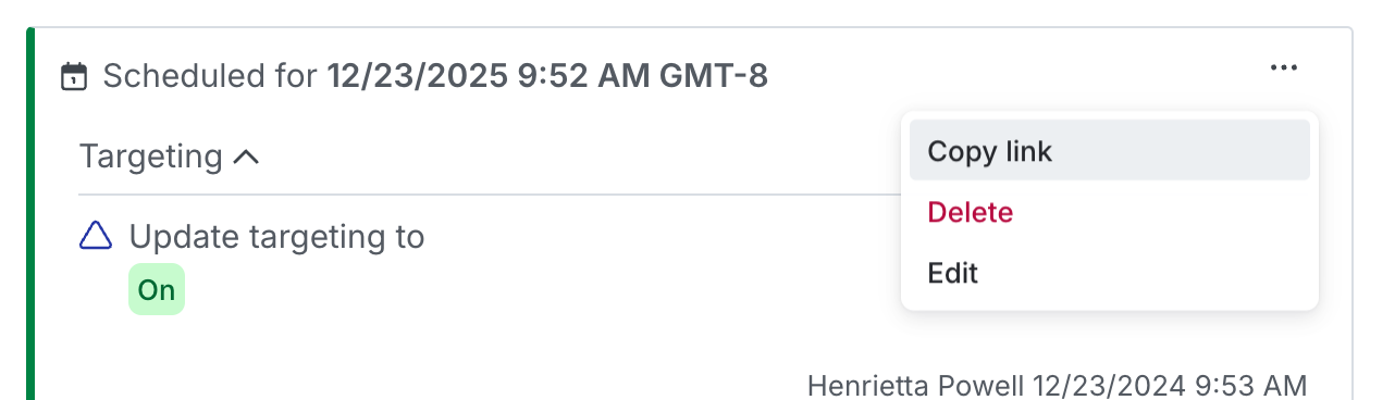 The "Delete" option in the overflow menu.