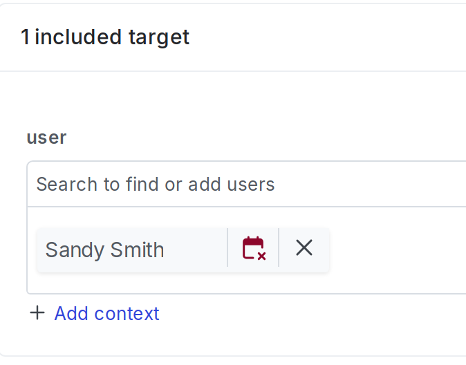 An individually targeted context included in a segment.