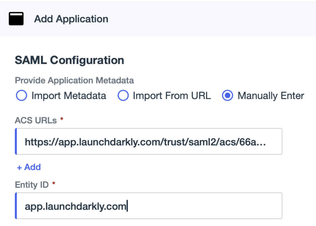 The "Applications" screen in PingIdentity.