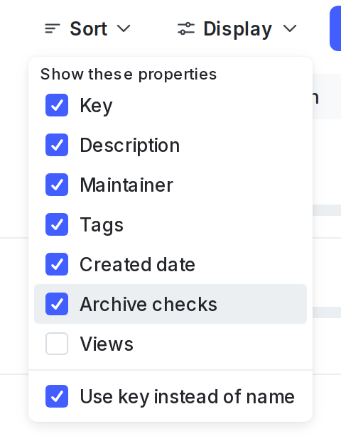 The "Display" option on the Flags list.