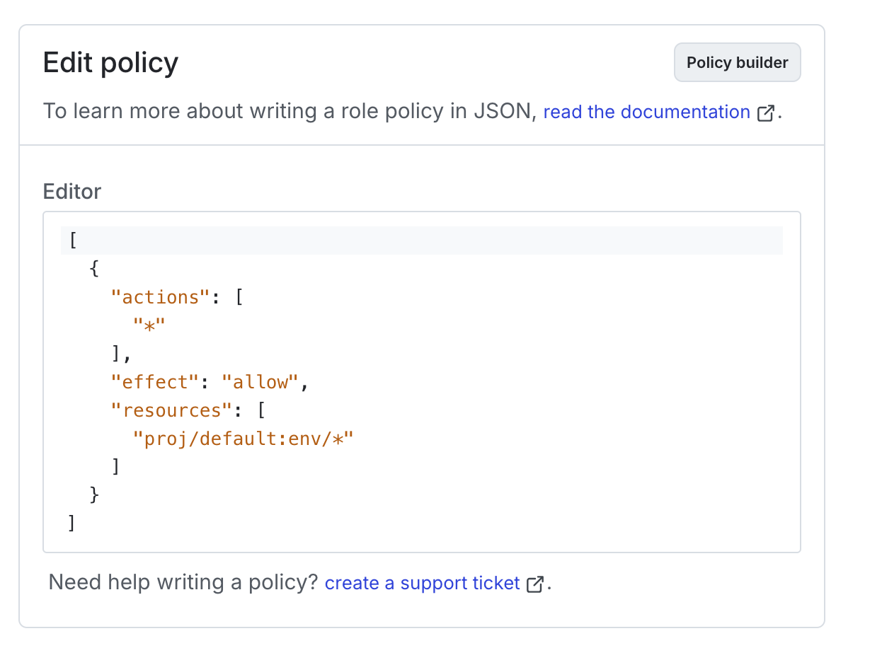 The advanced policy editor.