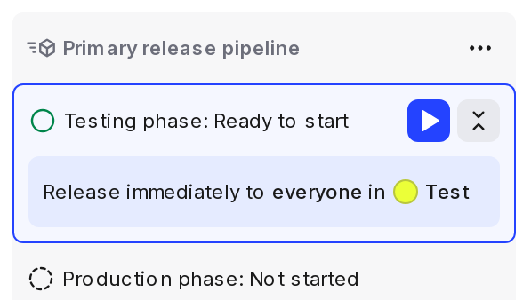 An expanded phase in a release pipeline in a flag's sidebar with the expand arrows called out.