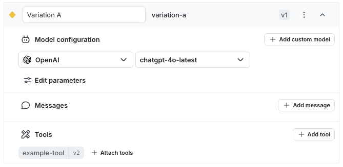 The 'Variation' page.