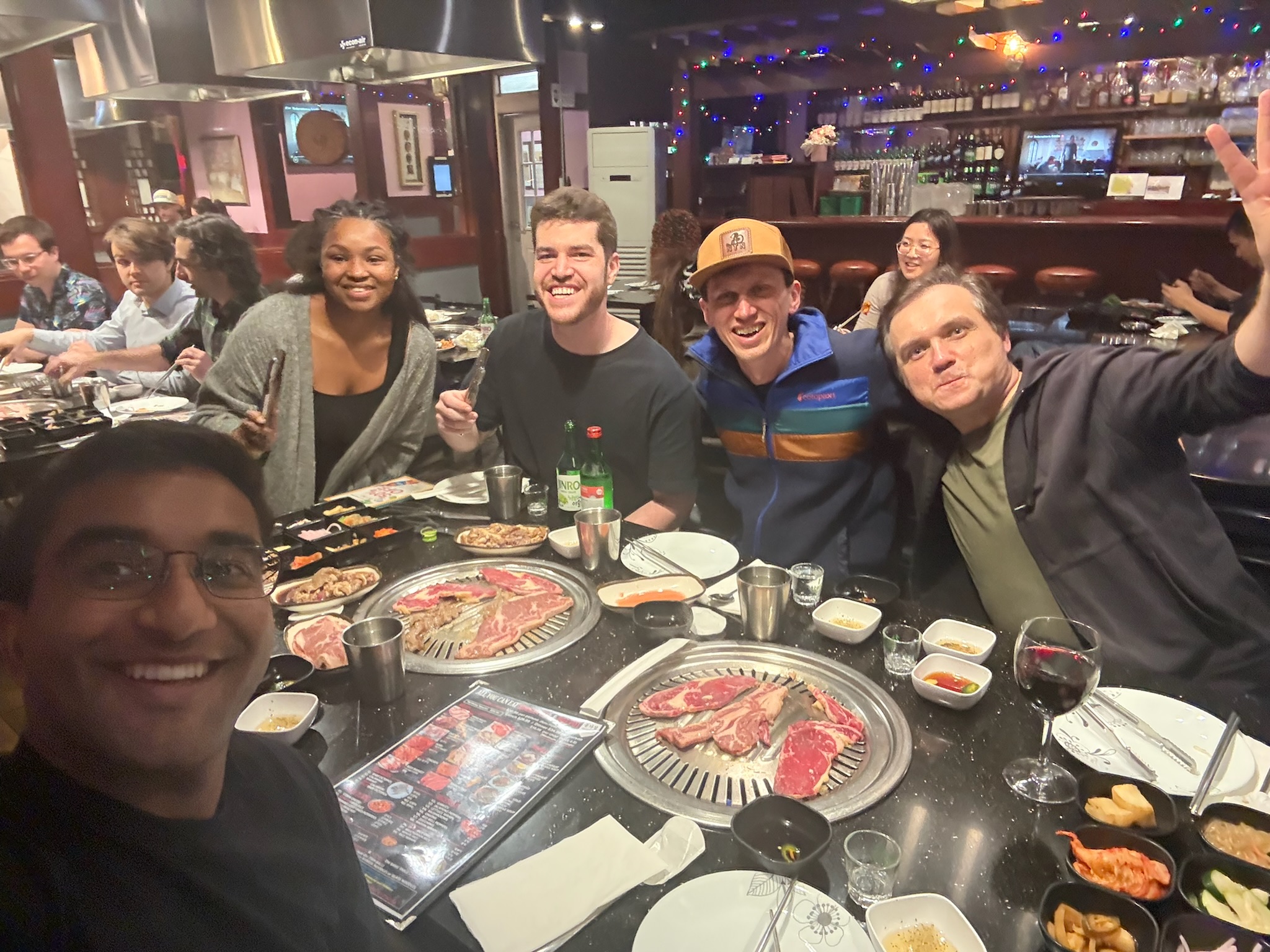 picture of the team eating Korean BBQ