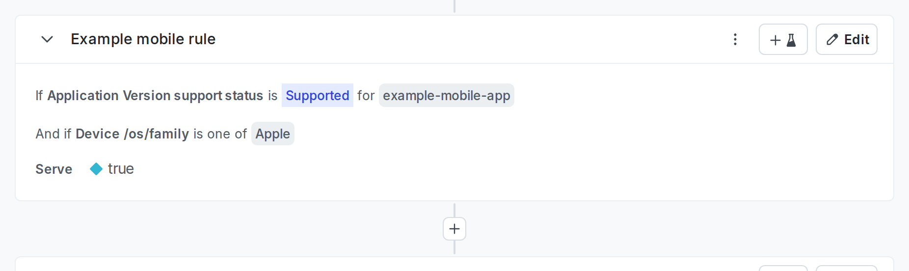 A targeting rule for mobile apps.