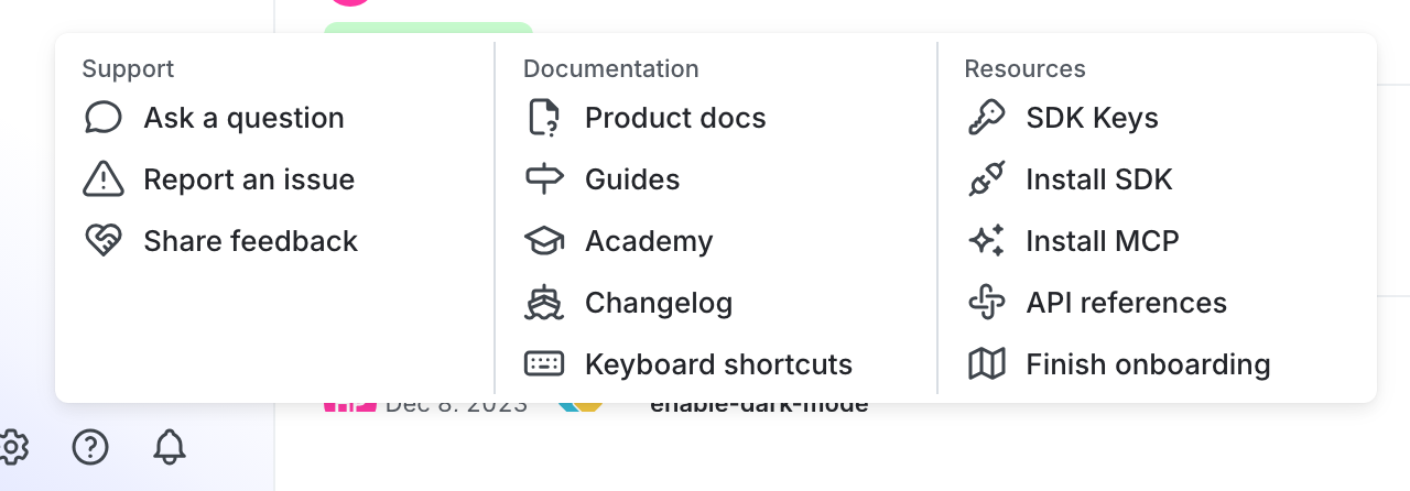 The SDK keys option in the help menu.
