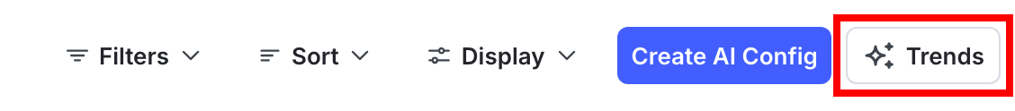 The Trends button on the AI Configs page.